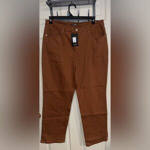 Fashion Nova Brown High Rise Straight Leg Jeans